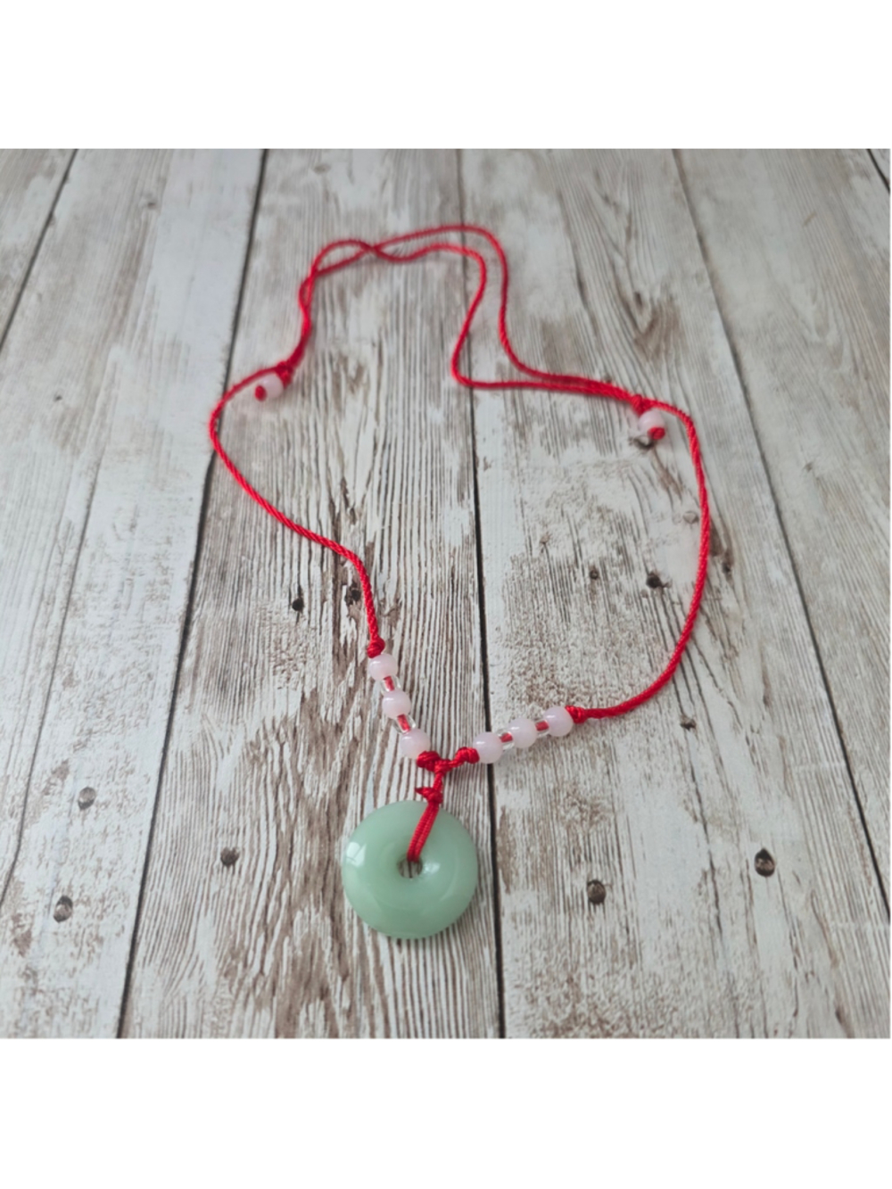Women's Jade Donut Pendant Necklace NWOT